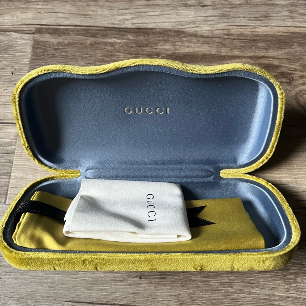 Gucci Yellow Eyewear Case with Cloth